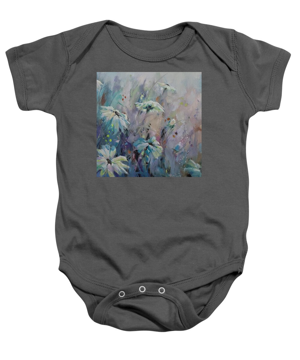Wildflowers Baby Onesie featuring the painting Enchanted Garden by Sheila Romard