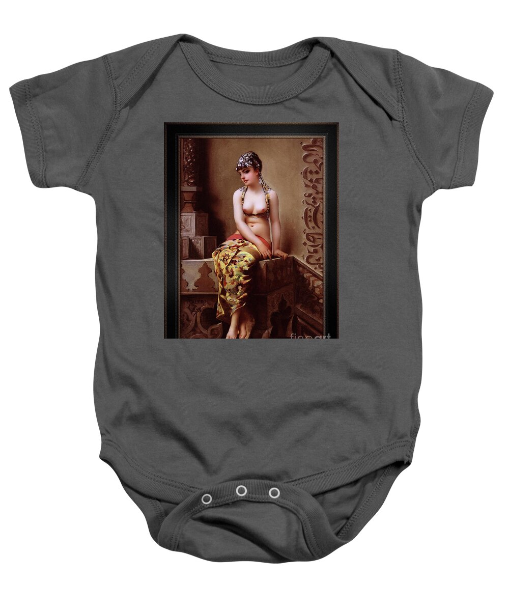 Enchantress Baby Onesie featuring the painting Enchantress by Luis Ricardo Falero Xzendor7 Old Masters Reproductions by Rolando Burbon