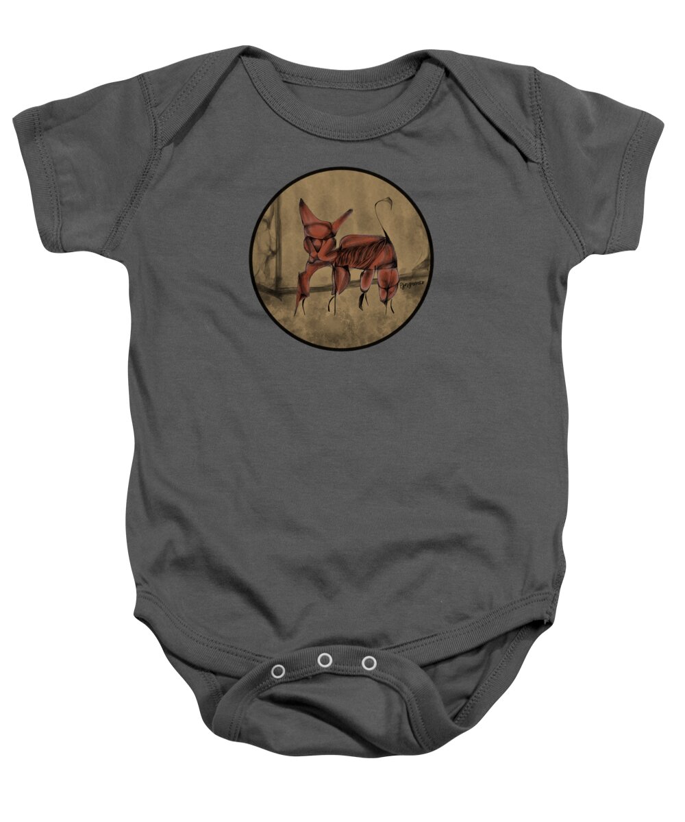 Cat Baby Onesie featuring the digital art Searching for justice by Ljev Rjadcenko
