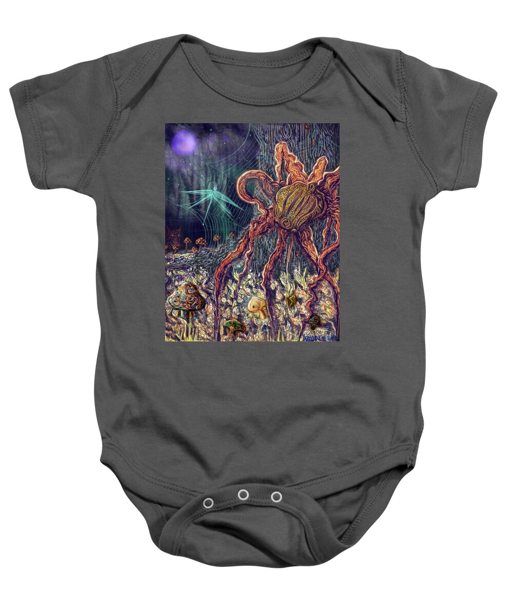 Spider Baby Onesie featuring the digital art Entanglements by Angela Weddle