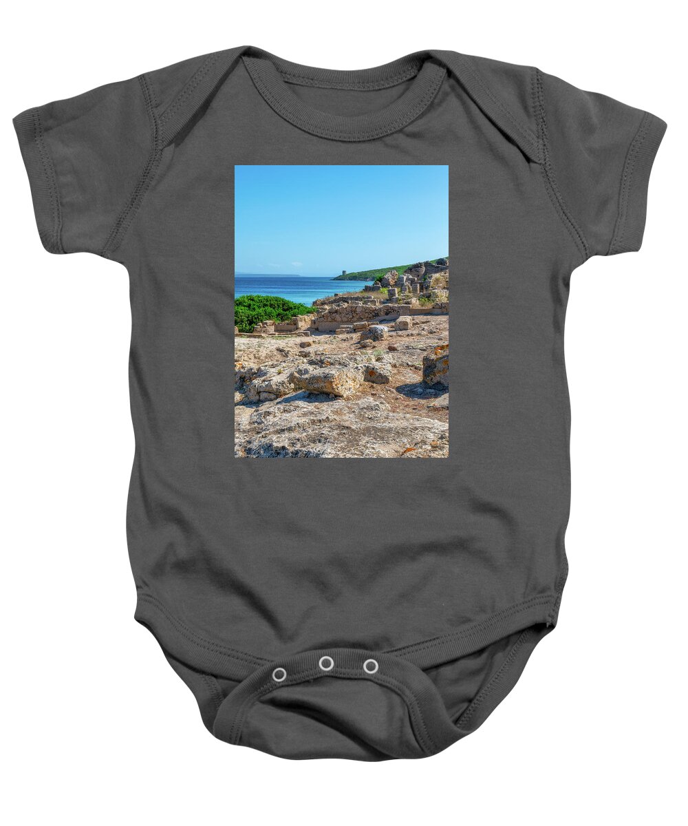 Sardinia Baby Onesie featuring the photograph Eroding History and Natural Beauty - Sinis Peninsula by Benoit Bruchez