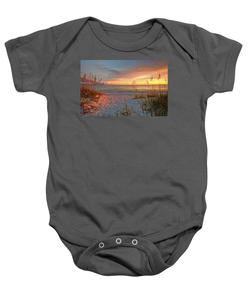 Gulf Of Mexico Baby Onesie featuring the photograph Evening At The Beach by HH Photography of Florida