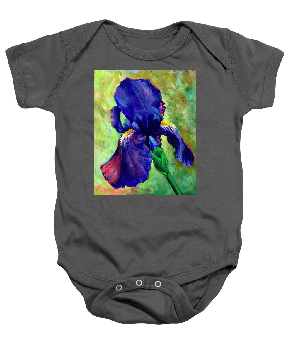 Iris Baby Onesie featuring the painting Fairest Among the Fair by Cynthia Westbrook