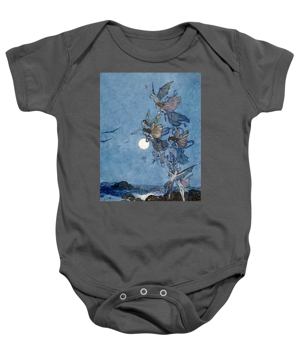 “edmund Dulac” Baby Onesie featuring the digital art Fairies and Elves by Patricia Keith