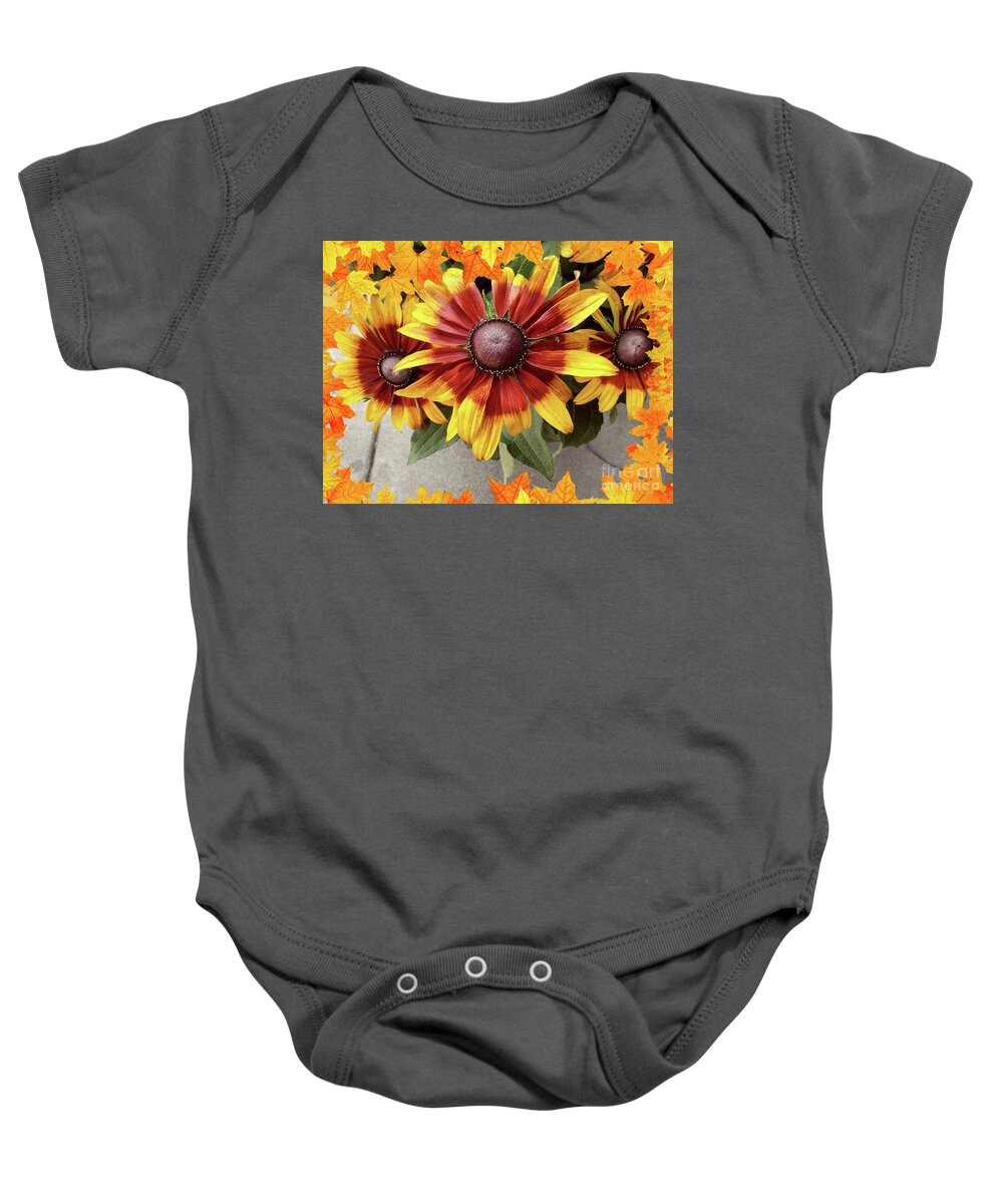 Flower Baby Onesie featuring the photograph Fall flower by Steven Wills