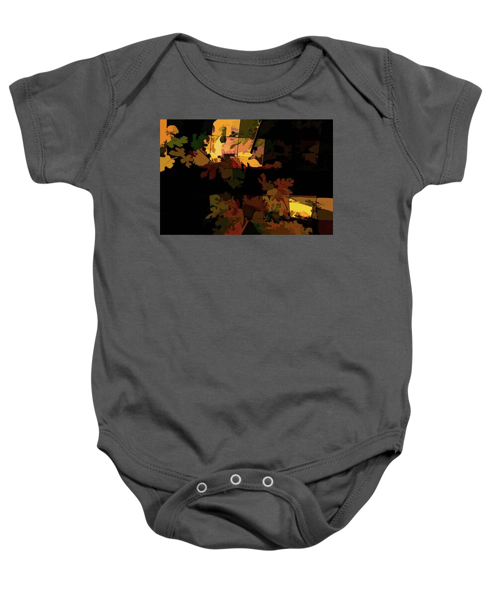 Fall Leaves Abstract Baby Onesie featuring the photograph Fall Leaves Abstract by Sharon Popek