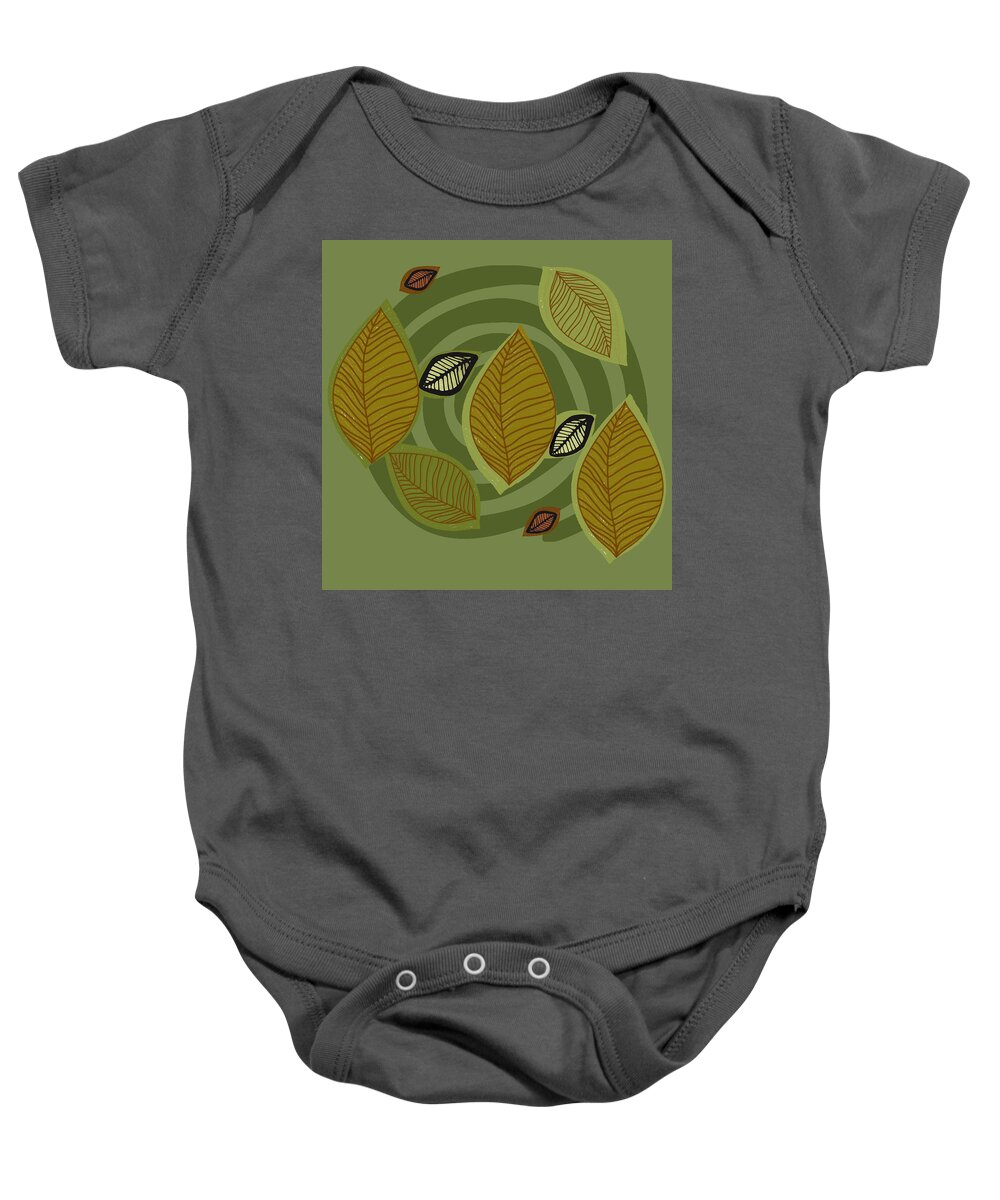 Descending Leaves Baby Onesie featuring the digital art Falling Leaves by Kandy Hurley