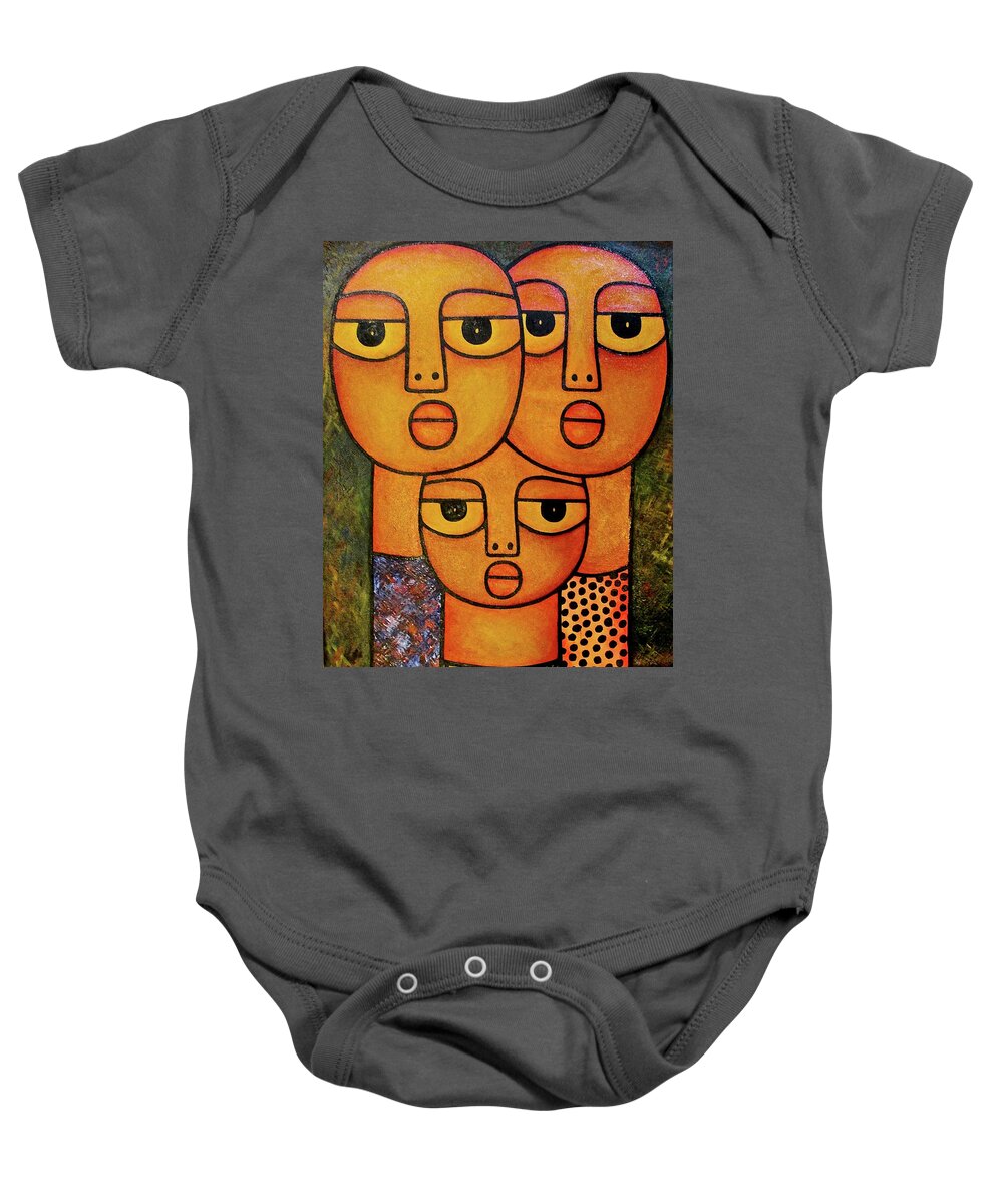 Africa Baby Onesie featuring the painting Family Portrait by Elisha Ongere