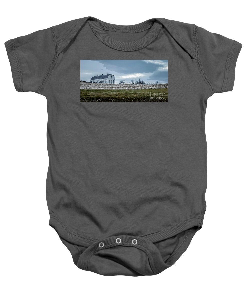 Scenery Baby Onesie featuring the photograph Farm Park WC1231A by Howard Roberts