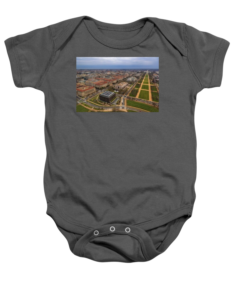 African American History Museum Baby Onesie featuring the photograph Federal Triangle Washington DC by Susan Candelario