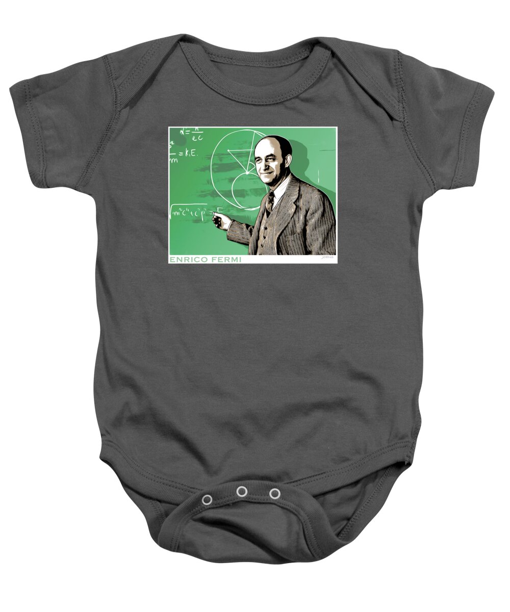 Enrico Fermi Baby Onesie featuring the digital art Fermi Science by Greg Joens