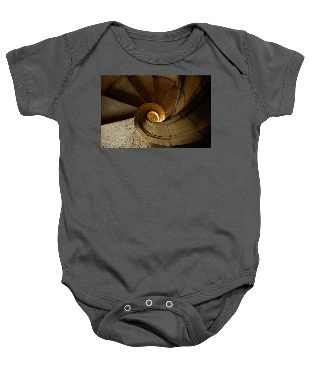 Fibonacci Baby Onesie featuring the photograph Fibonacci Stairs in the Convent of Christ. Tomar by Angelo DeVal