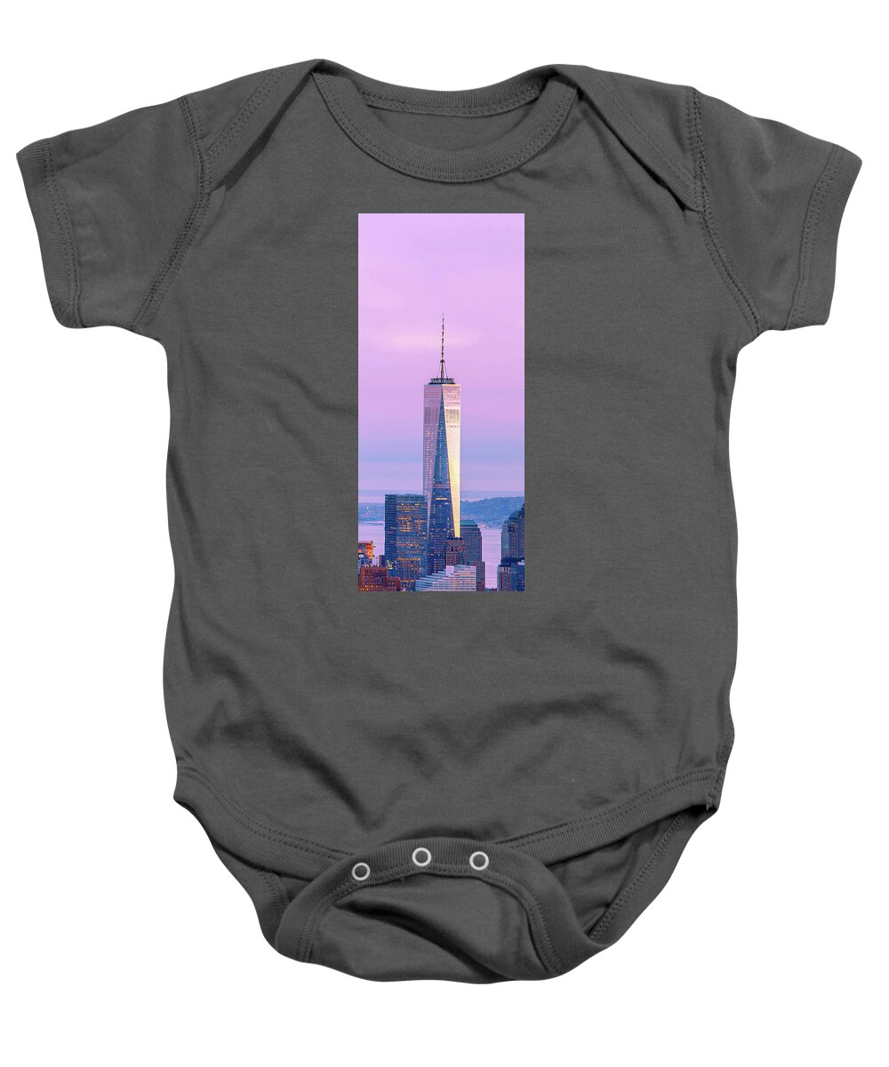 World Trade Center Baby Onesie featuring the photograph Finance Romance by Az Jackson