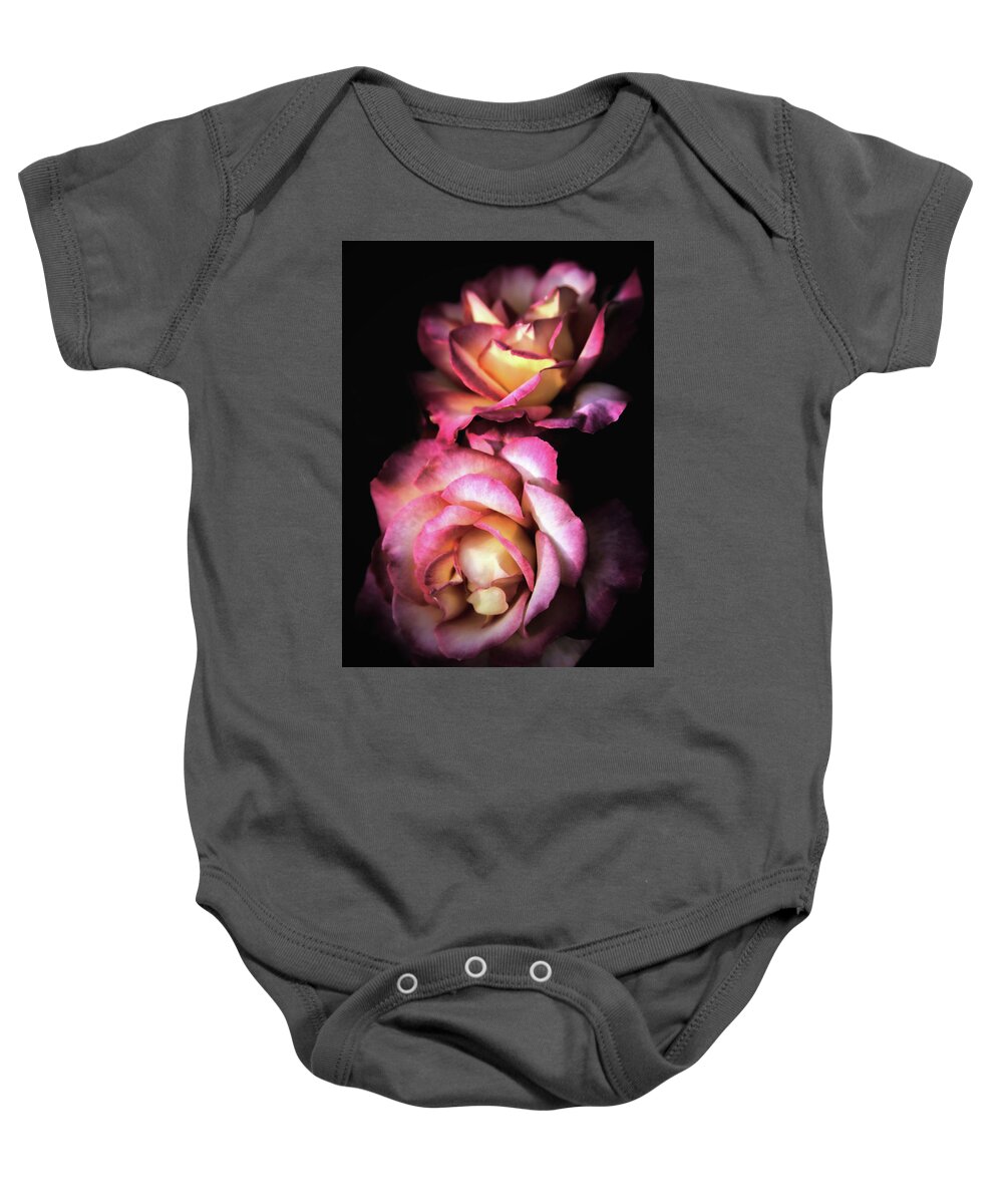 Fire And Ice Baby Onesie featuring the photograph Fire and Ice Roses by Sally Bauer
