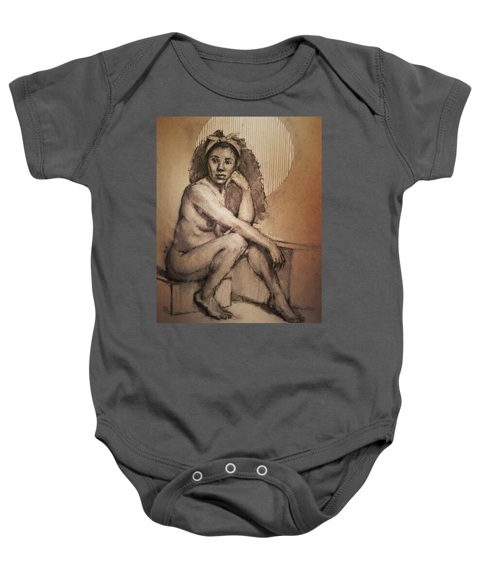  Baby Onesie featuring the painting Flora by Jeff Dickson