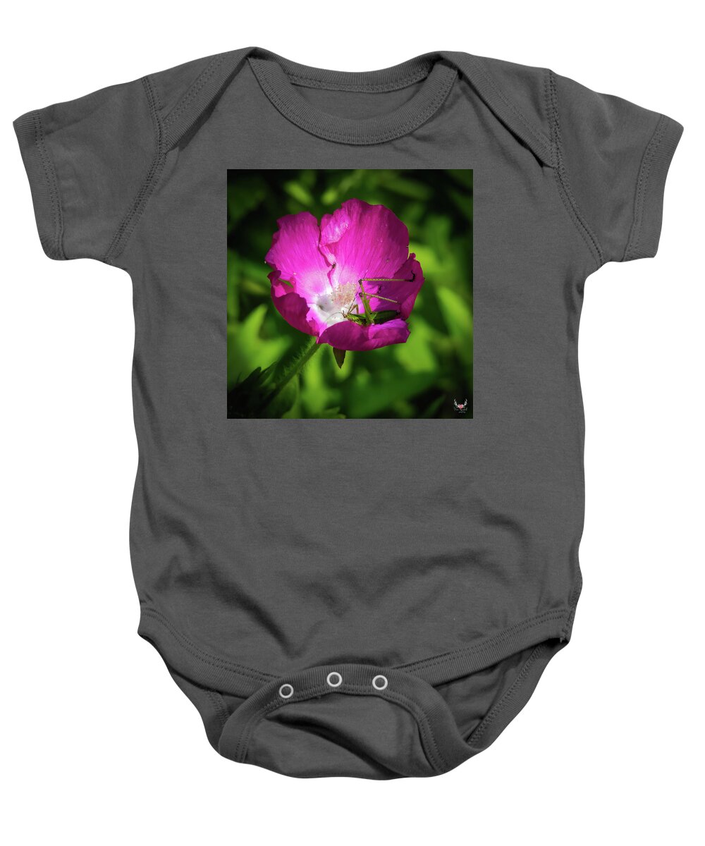 Winecup Baby Onesie featuring the photograph Flower Surprise by Pam Rendall