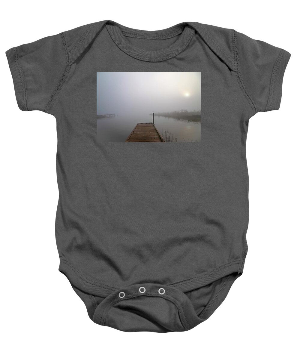 Fog Baby Onesie featuring the photograph Foggy Morning by Dart Humeston