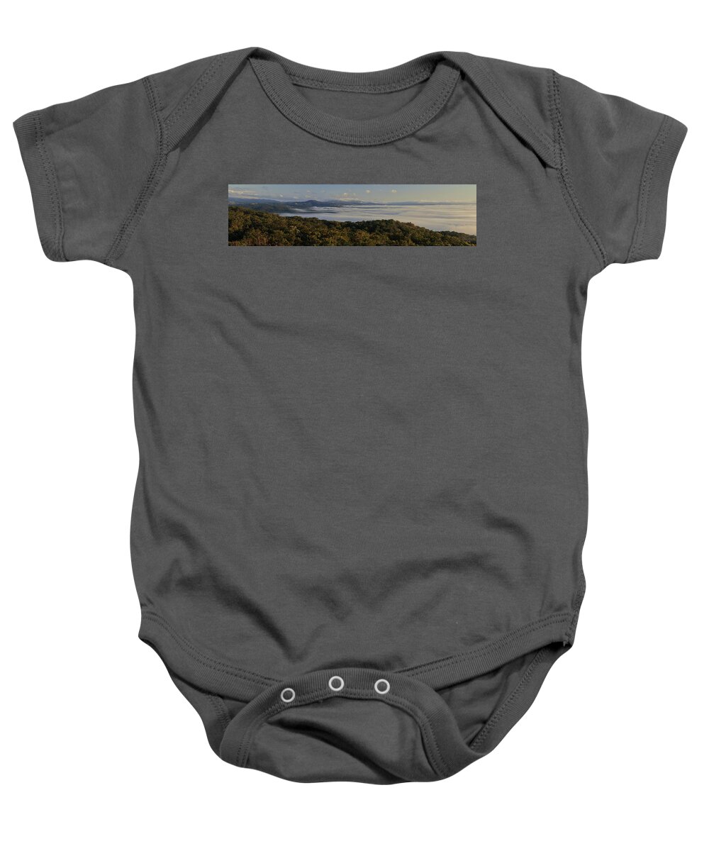 Panorama Baby Onesie featuring the photograph Foggy Morning by Nicolas Lombard