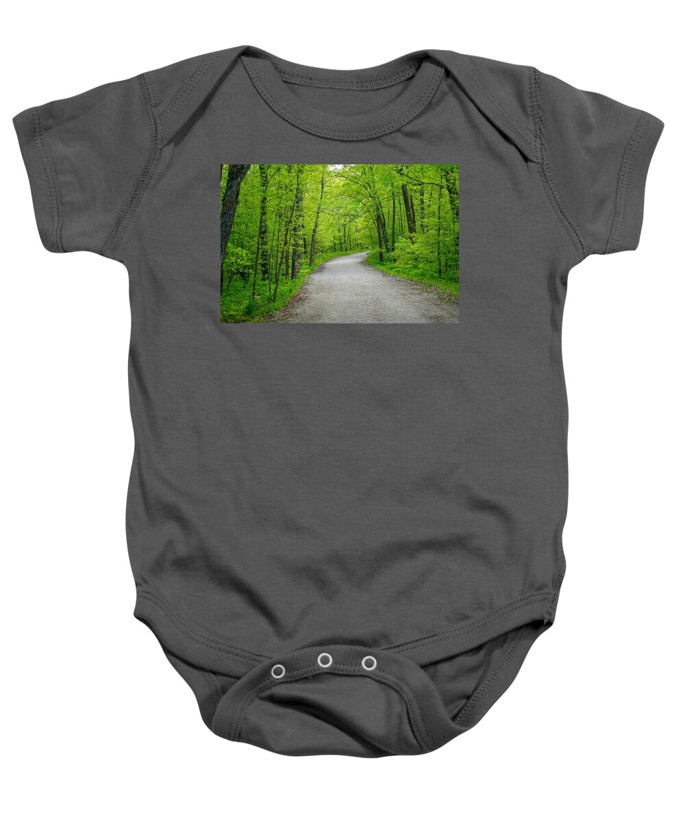 Forest Baby Onesie featuring the photograph Forest Road by Susan Rydberg