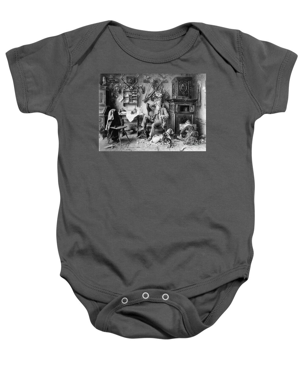 1886 Baby Onesie featuring the painting Forester, 1886 by Ludwig Knaus