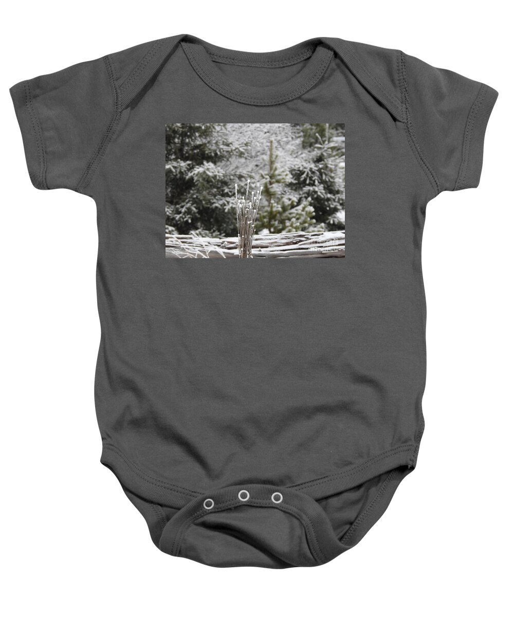 Frost Baby Onesie featuring the photograph Frosted summer by Nicola Finch