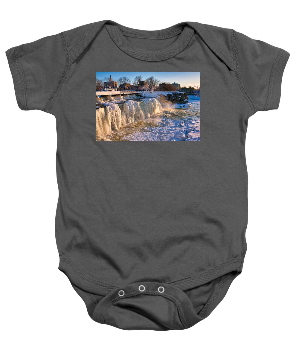 Ice Baby Onesie featuring the photograph Frozen Waterfalls by Tatiana Travelways