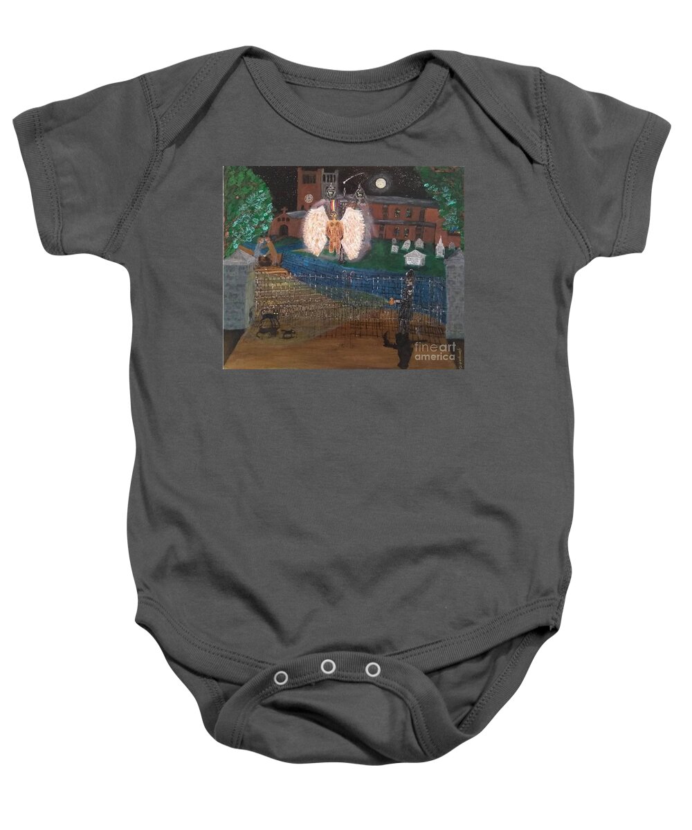 Lgbtq Baby Onesie featuring the painting Gay Angel 1880 by David Westwood