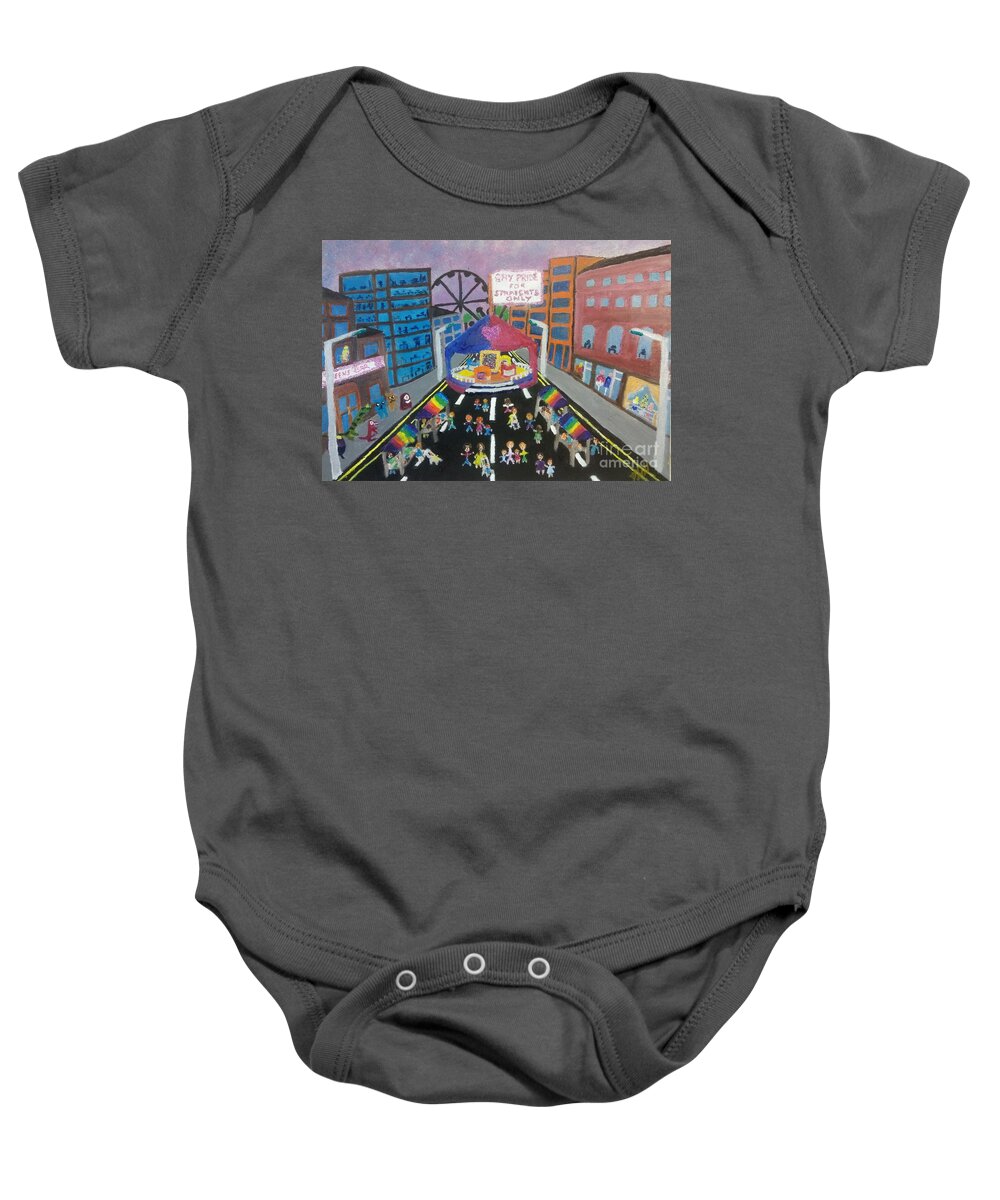 Lgbtq Baby Onesie featuring the painting Gay Pride for straights only by David Westwood