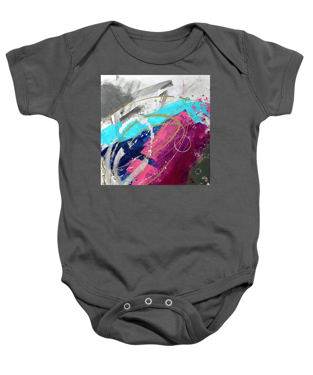 Abstract Baby Onesie featuring the painting Geometric Camouflage by Eric Fischer