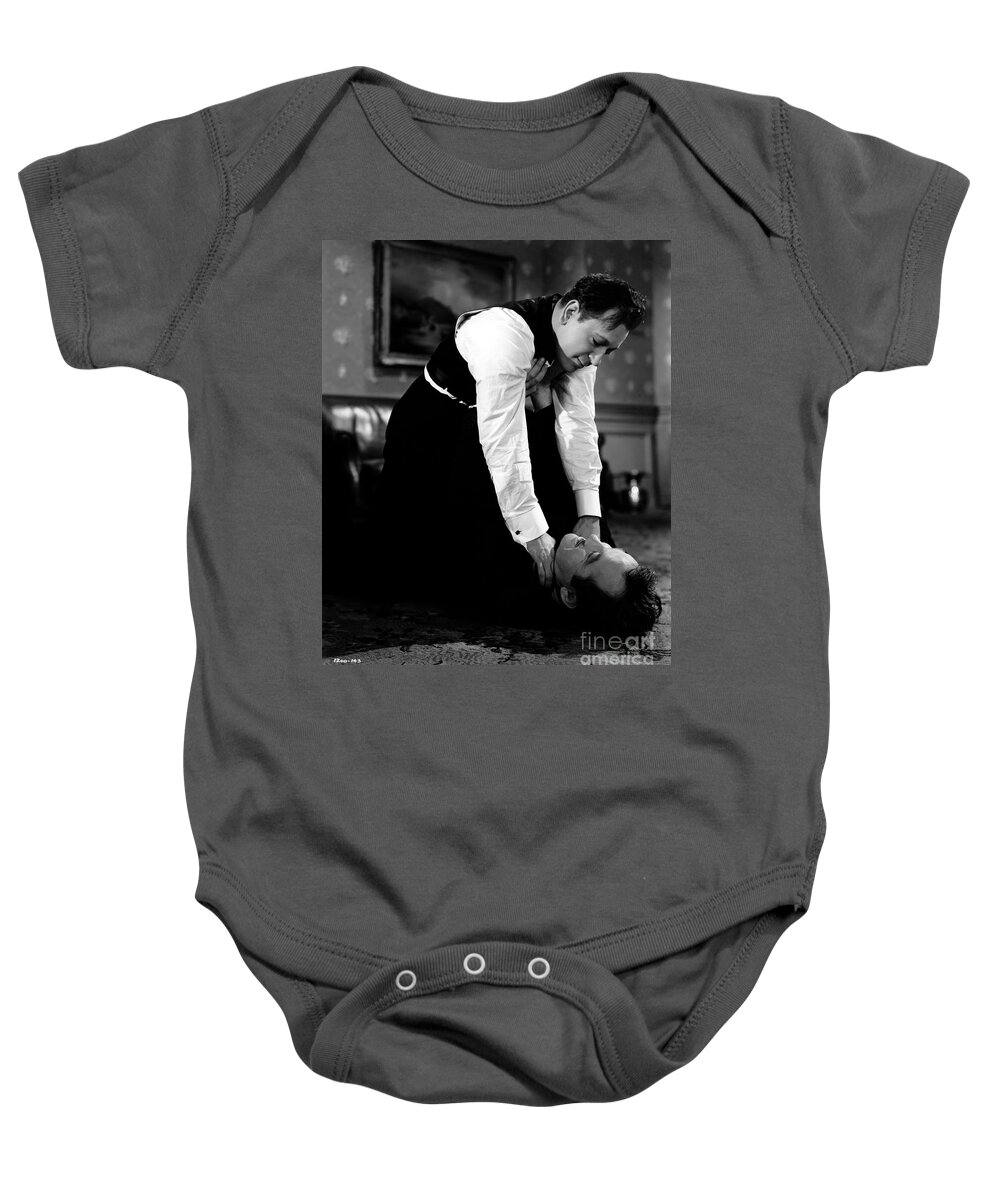 George Raft Baby Onesie featuring the photograph George Raft - Broderick Crawford - Broadway 1942 by Sad Hill - Bizarre Los Angeles Archive