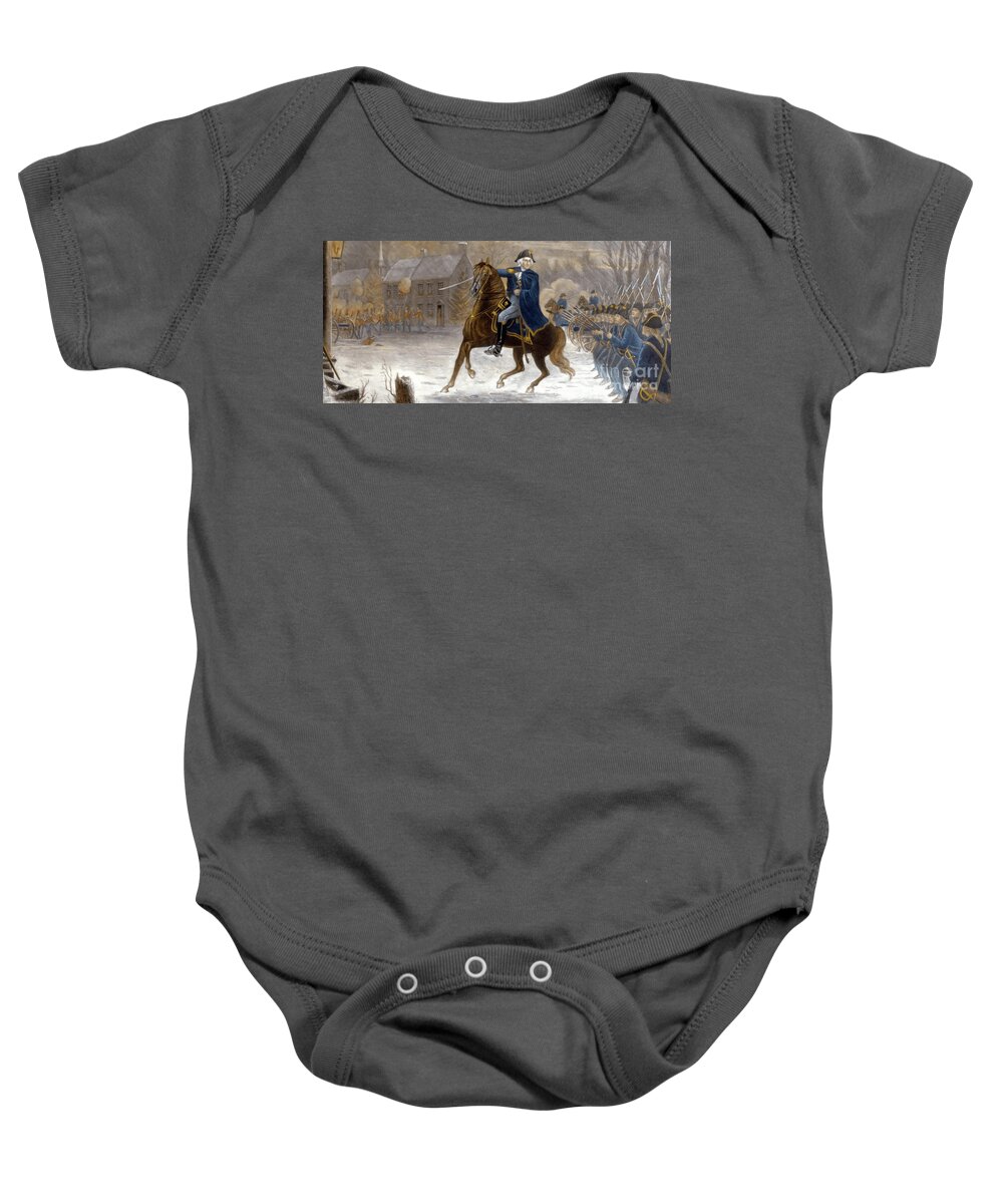 George Baby Onesie featuring the photograph George Washington Battle-of-Trenton by Action