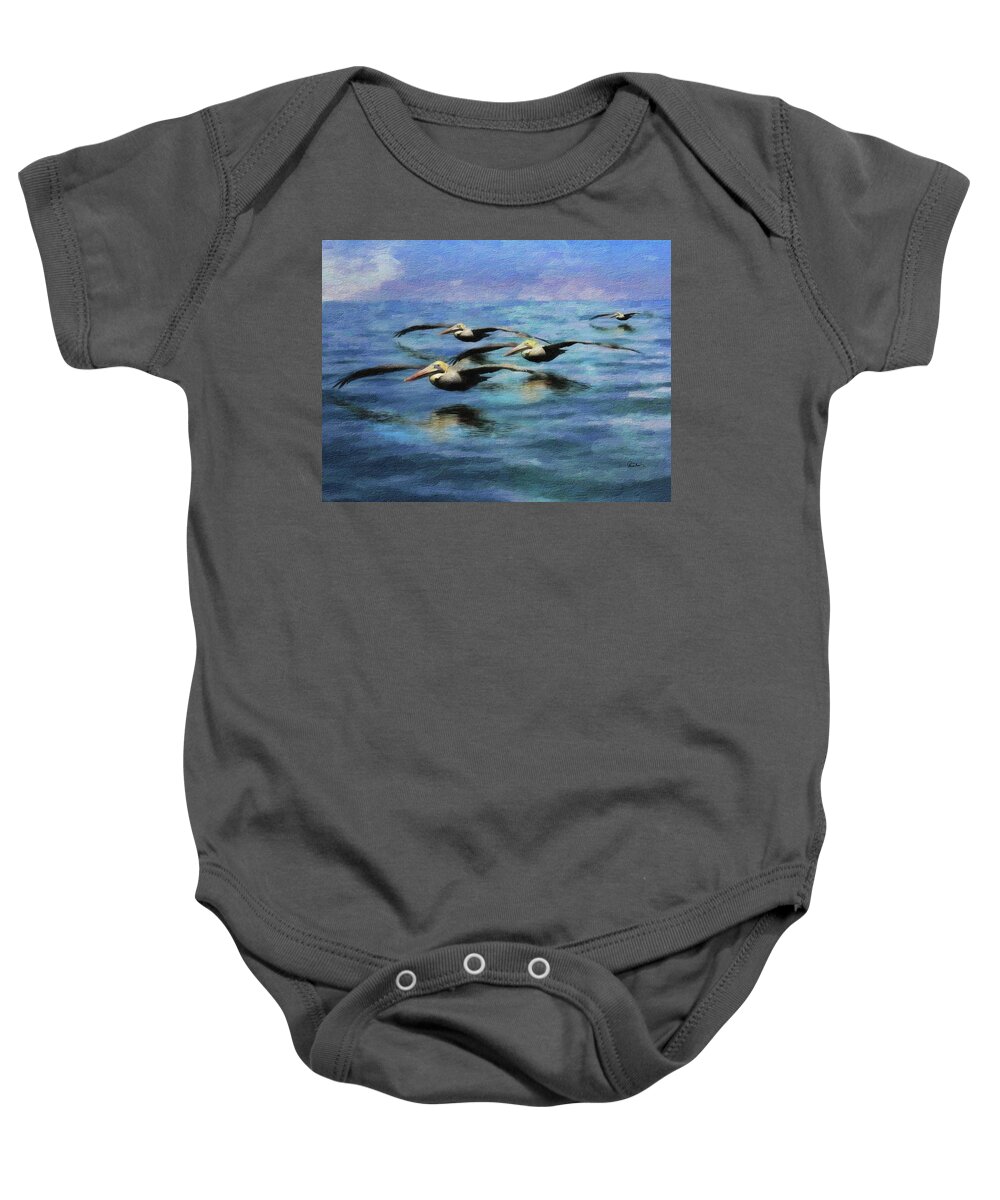 Pacific Baby Onesie featuring the digital art Gliding On a Cushion of Air by Russ Harris