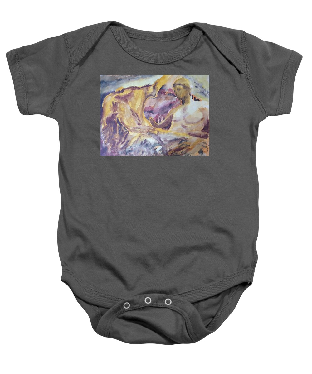 Masterpiece Paintings Baby Onesie featuring the painting Gods of Olympus by Enrico Garff