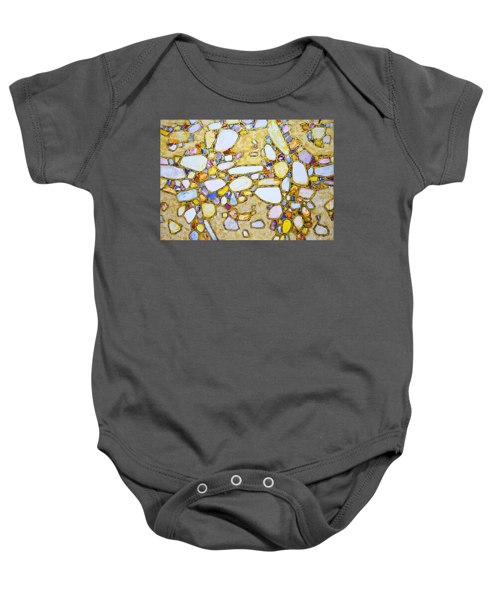 Stones Baby Onesie featuring the painting Gold around 2. by Irina Mask