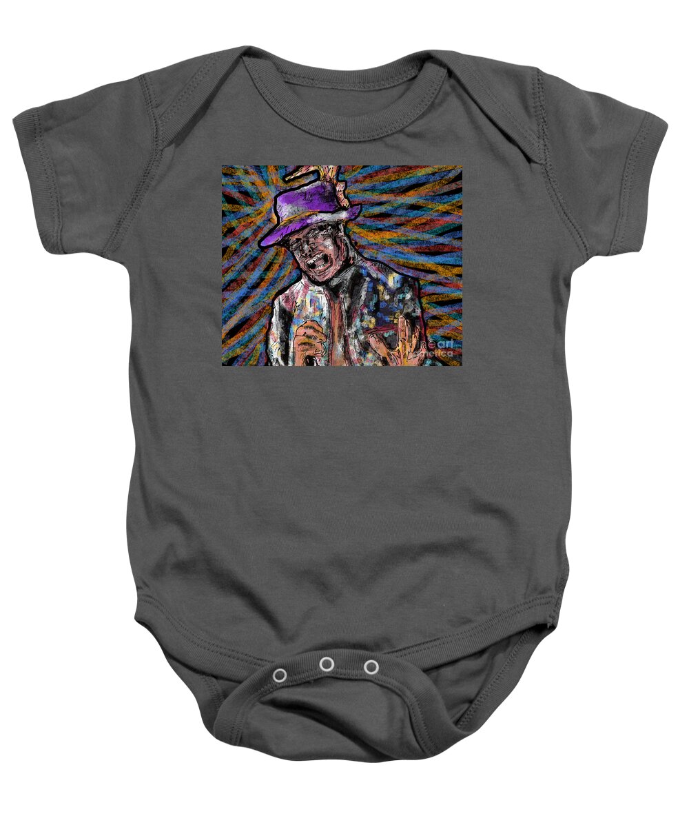 Gord Downie The Hip Abstract Rock And Roll Music Concert Star Celebrity Canada Baby Onesie featuring the painting Gord Downie The Hip Abstract by Bradley Boug