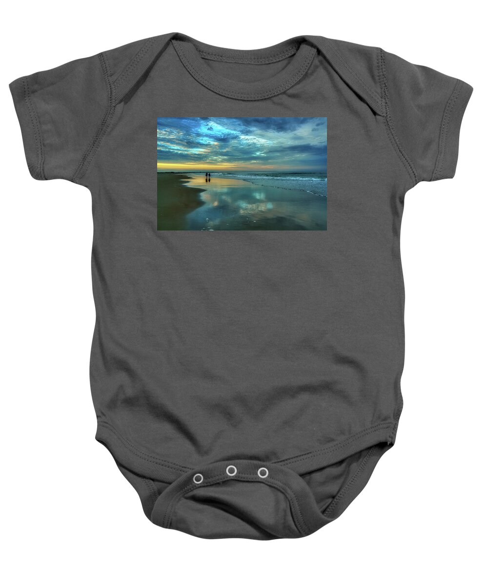  Baby Onesie featuring the photograph Gorgeous Sunset at Ogunquit Beach by Penny Polakoff