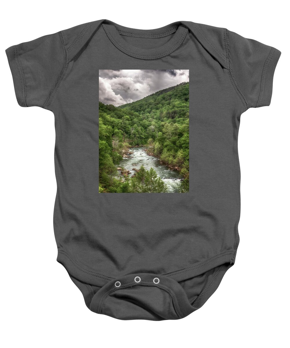 Virginia Baby Onesie featuring the photograph Goshen Pass - Maury River by Susan Rissi Tregoning
