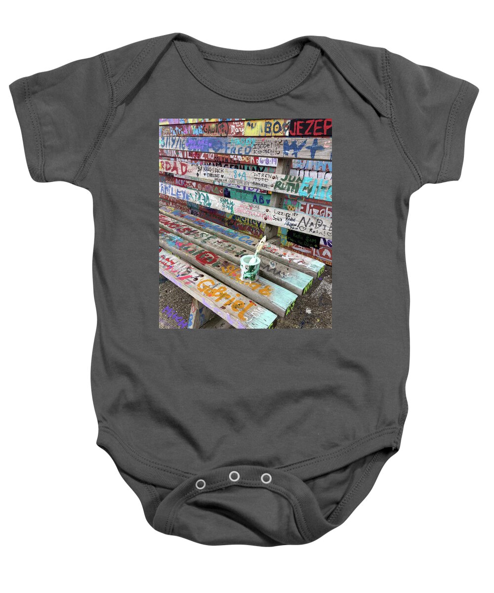 Graffiti Baby Onesie featuring the photograph Graffiti Encouraged by David T Wilkinson