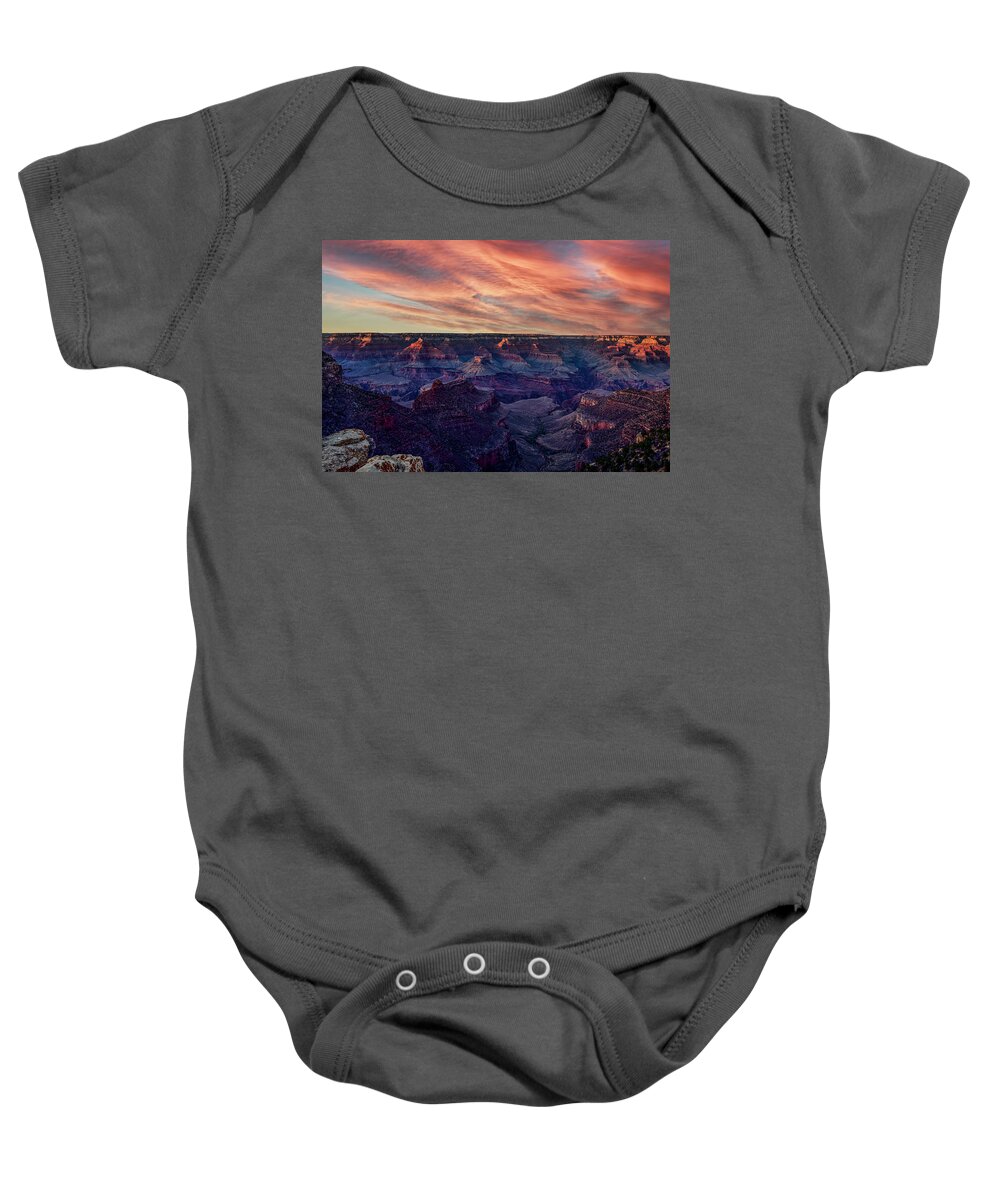 Grand Canyon Baby Onesie featuring the photograph Grand Canyon - Sunset View from Bright Angel Lodge Area by Amazing Action Photo Video