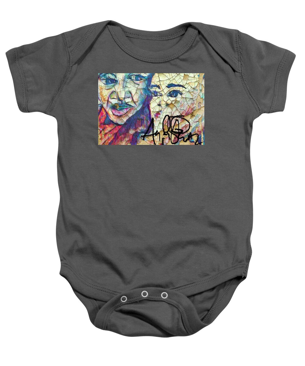  Baby Onesie featuring the painting Grandma by Angie ONeal