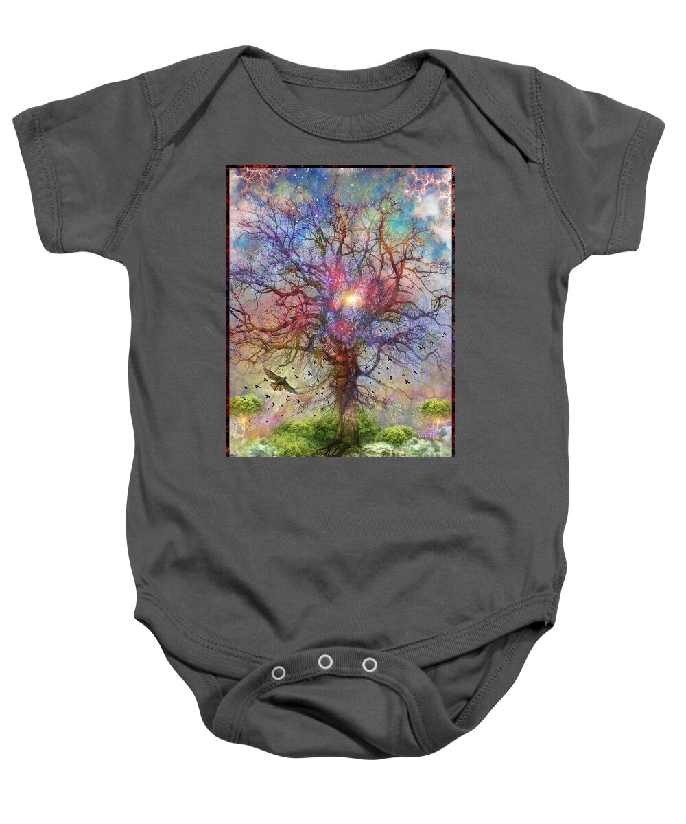 The Tree Of Life Baby Onesie featuring the digital art The Tree of Life- II by Leonard Rubins