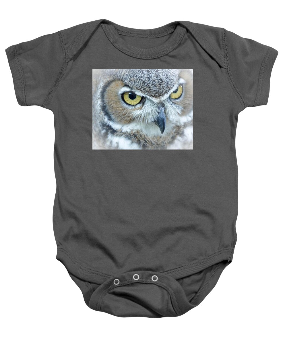 Owl Baby Onesie featuring the photograph Great Horned Owl by Susan Rydberg