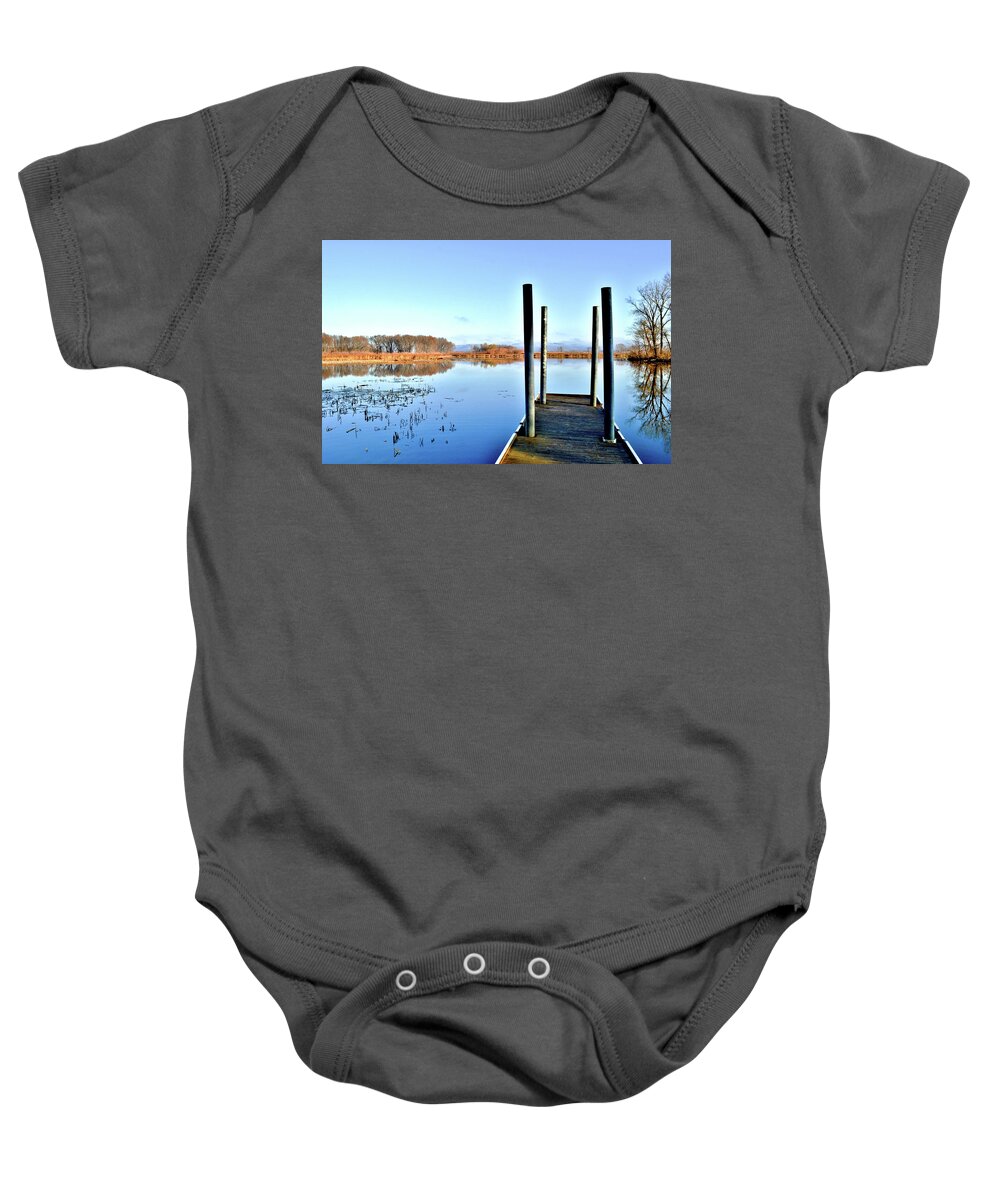 Mississippi River Baby Onesie featuring the photograph Great River Stillness by Susie Loechler