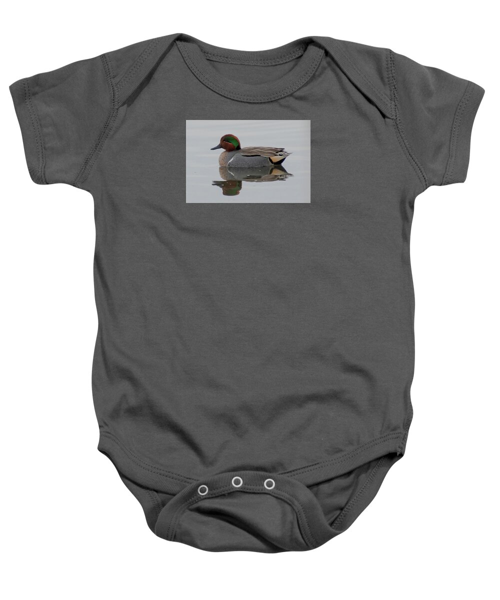 Green-winged Teal Baby Onesie featuring the photograph Green-winged Teal Drake by Cascade Colors