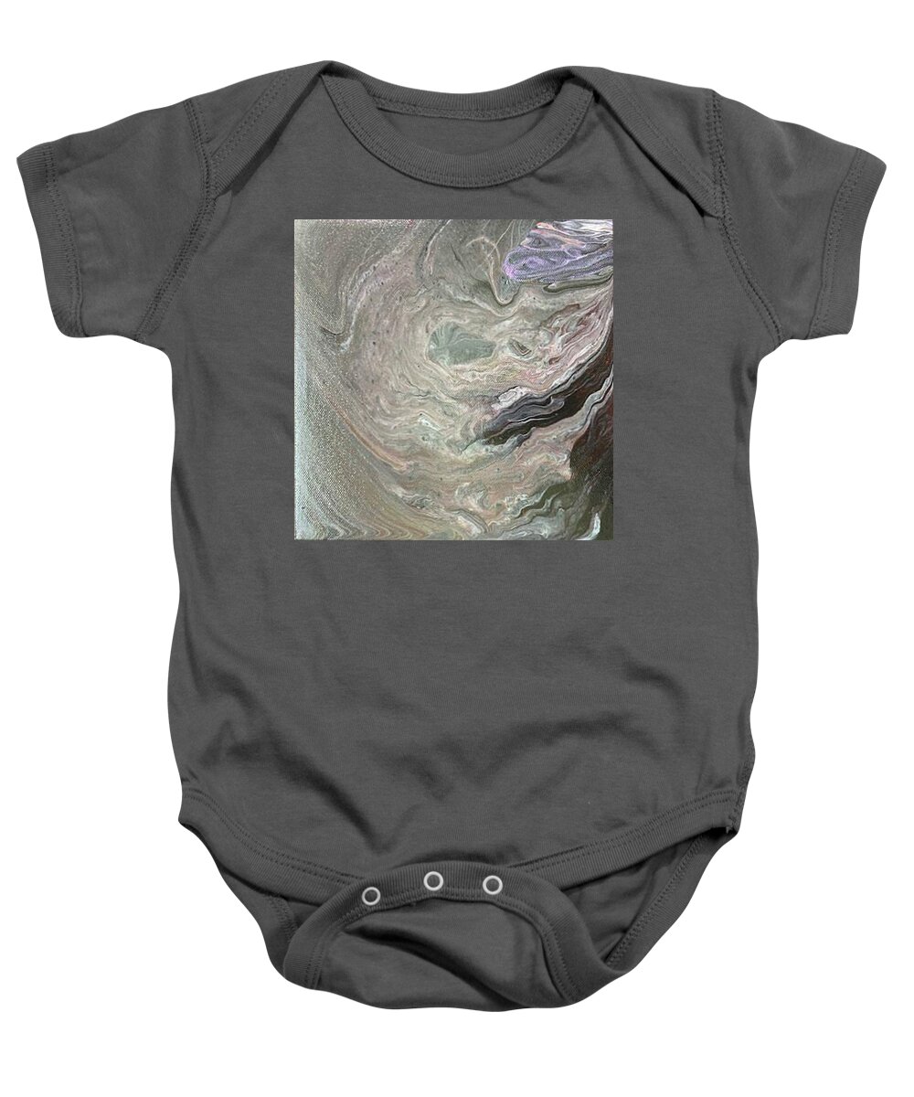 Monotone Baby Onesie featuring the painting Grey Matter by Pour Your heART Out Artworks