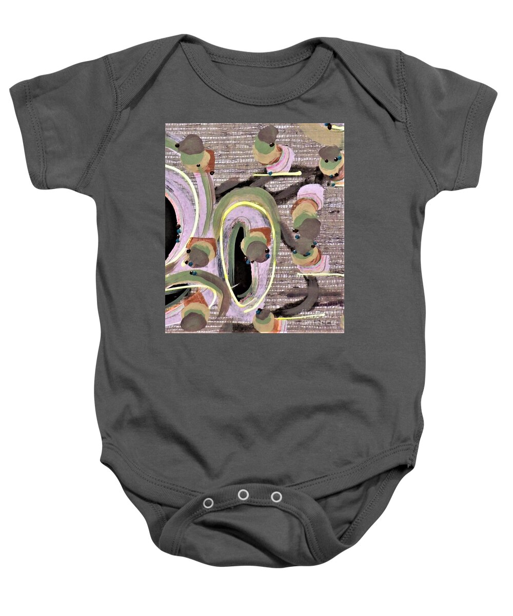 Mixed Media Painting Baby Onesie featuring the mixed media Grit by Barbara Leigh Art