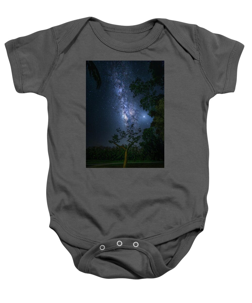 Milky Way Baby Onesie featuring the photograph Gumbo Limbo Tree Under the Milky Way by Mark Andrew Thomas