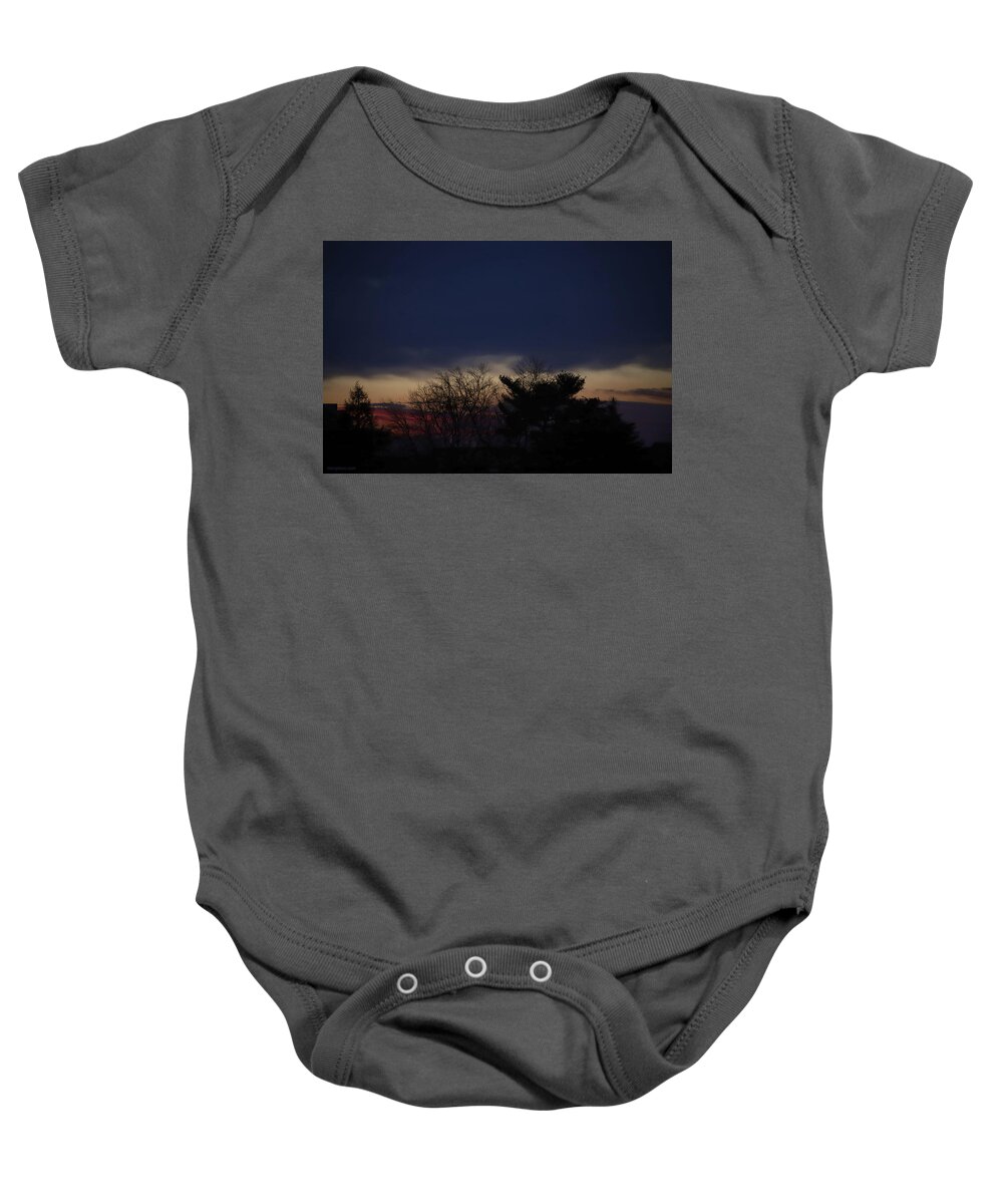 Morning Baby Onesie featuring the photograph Half and Half Morning Twilight February 20 2021 by Miriam A Kilmer