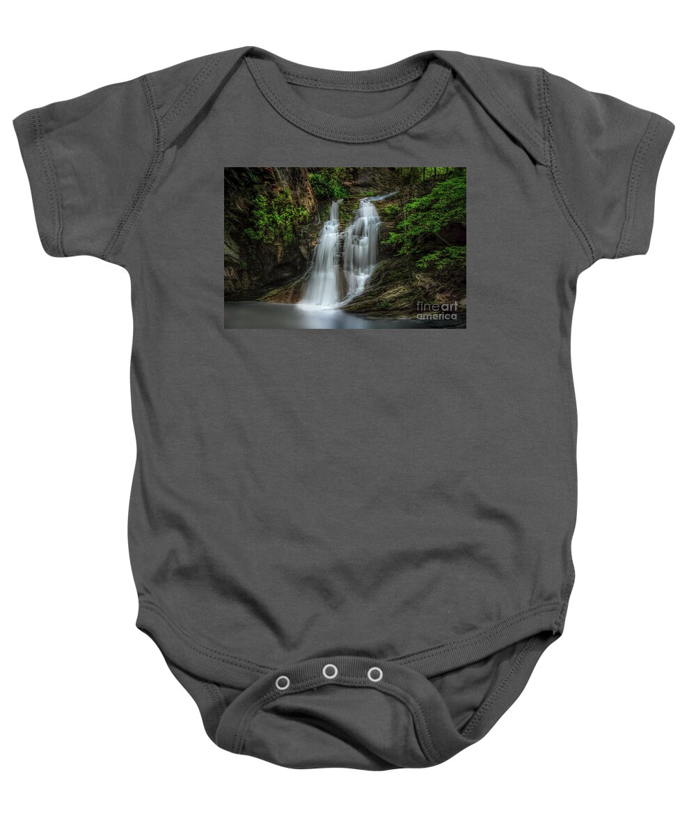 Hanging Rock Baby Onesie featuring the photograph Hanging Rock Waterfalls by Shelia Hunt