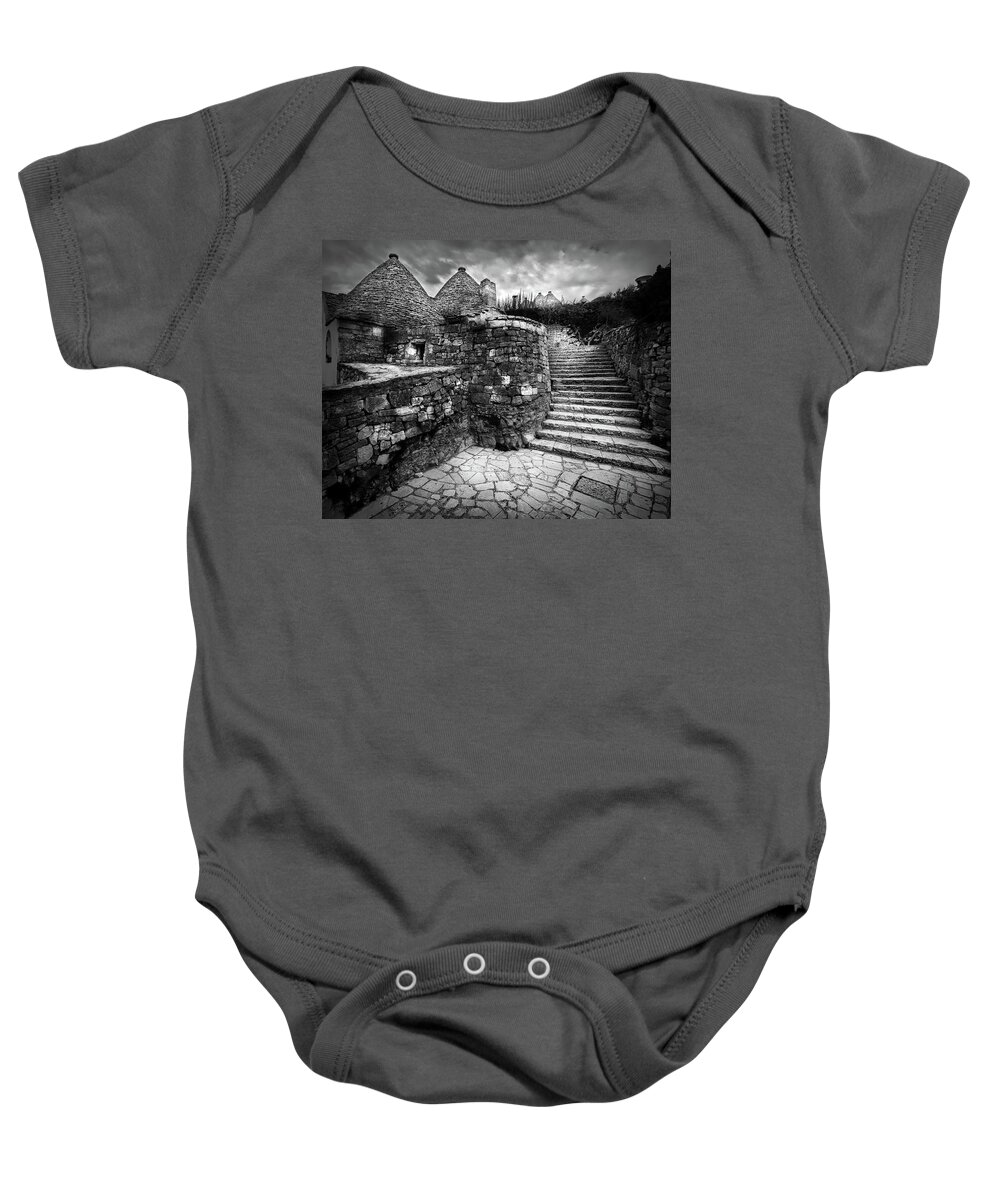 Alberobello Baby Onesie featuring the photograph Hard Steps by Bill Chizek